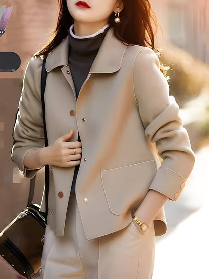 Meade - Elegant, warm button-down jacket for women