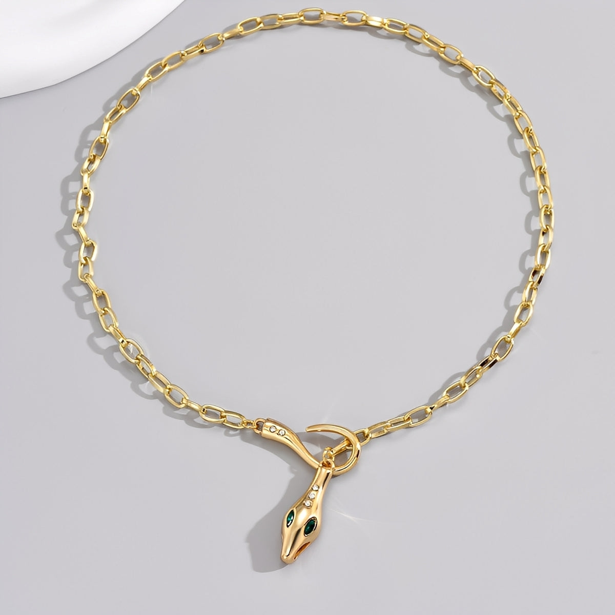 Celia – Colar em corrente cobra com strass