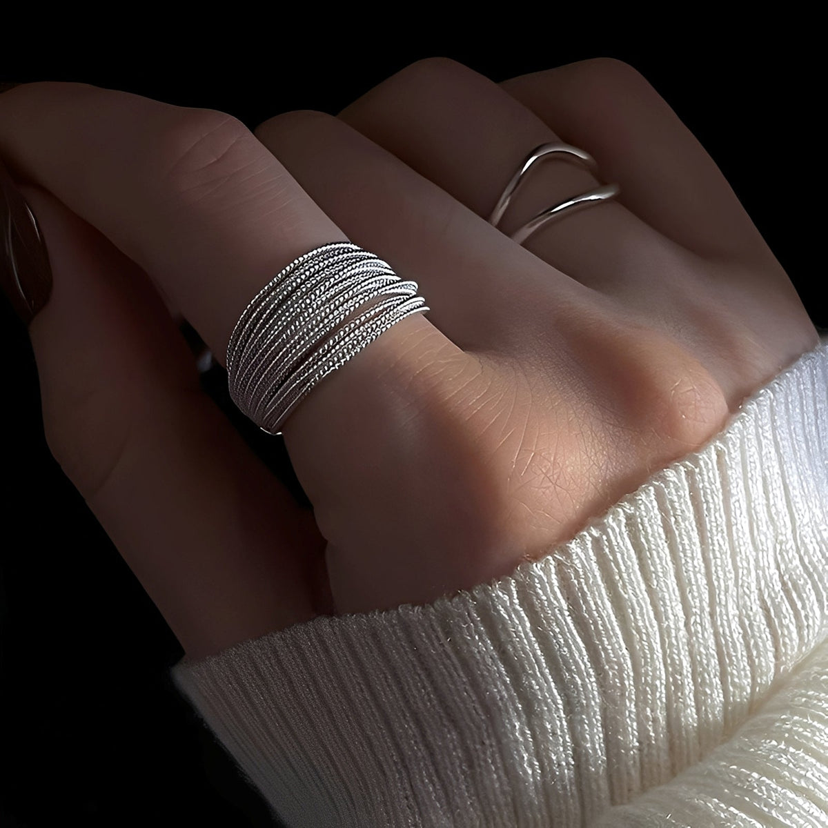 Miley – Bague em prata superposta