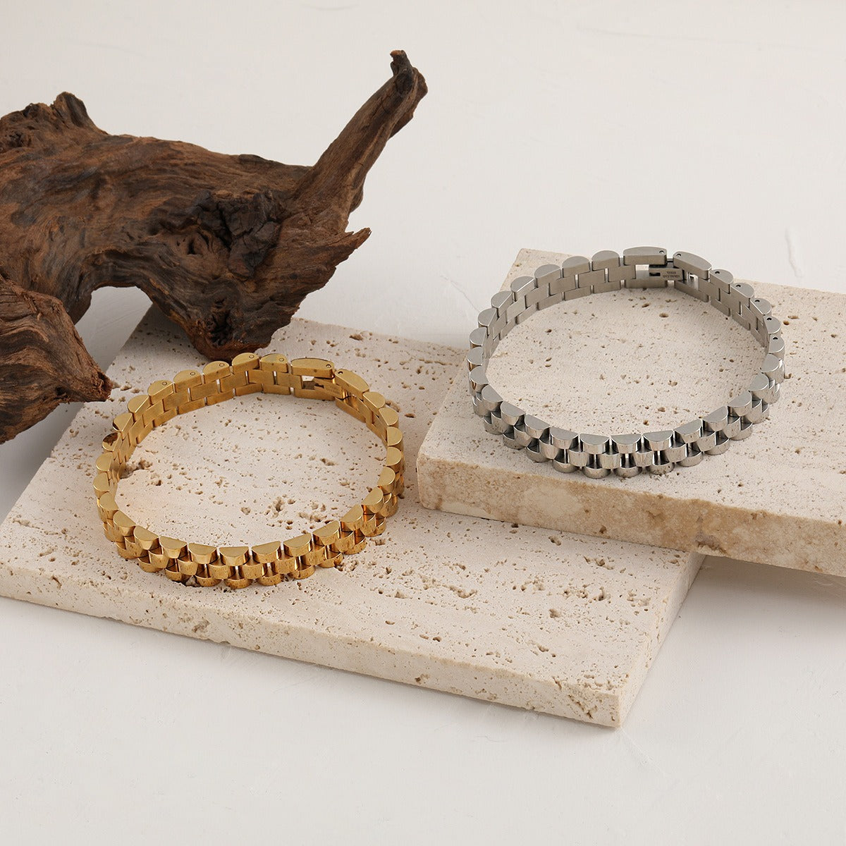 Bianca – Bracelete em corrente cubana estilo relógio