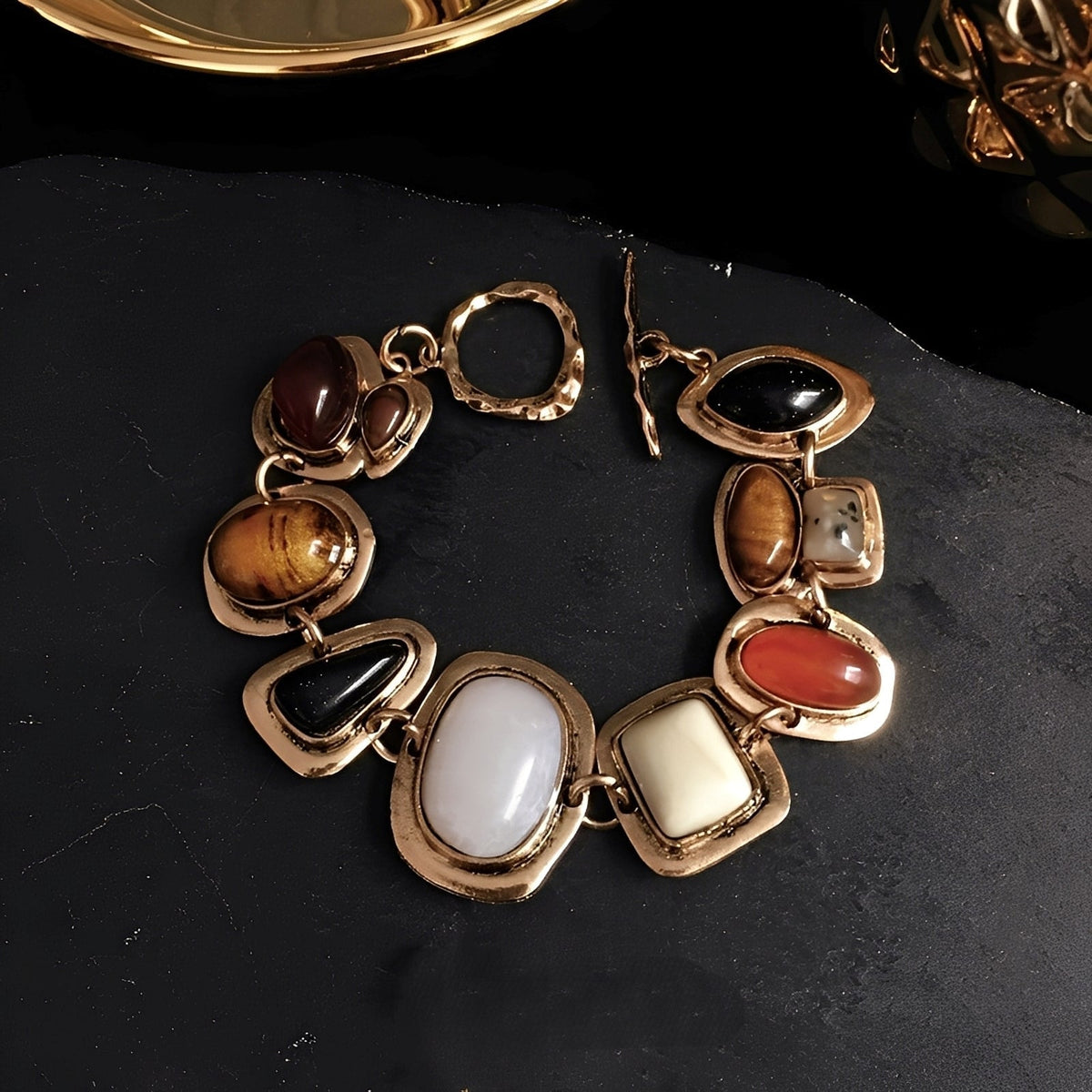 Nancy – bracelet boho com pedras geométricas