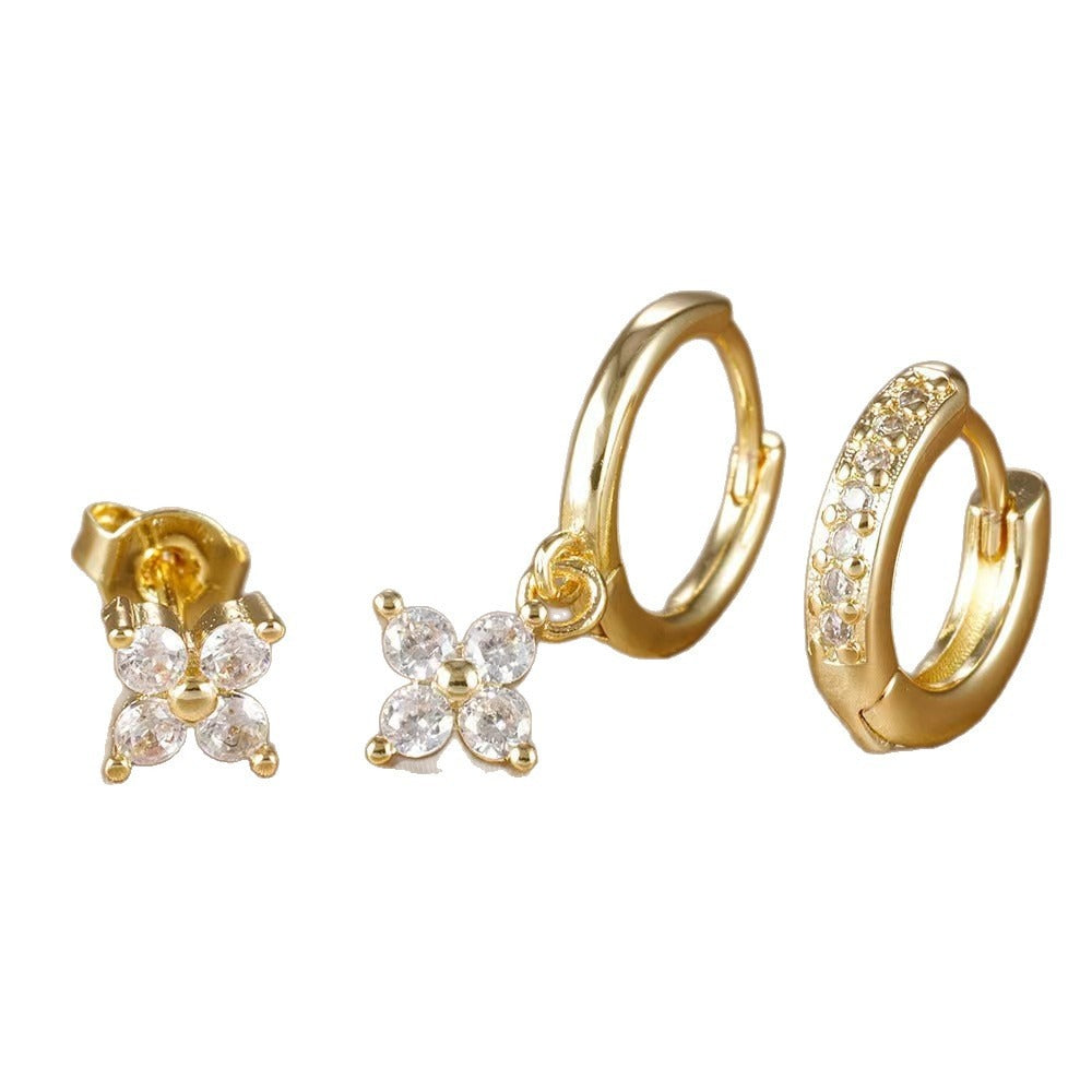 Mariana – Conjunto de três brincos brilhantes
