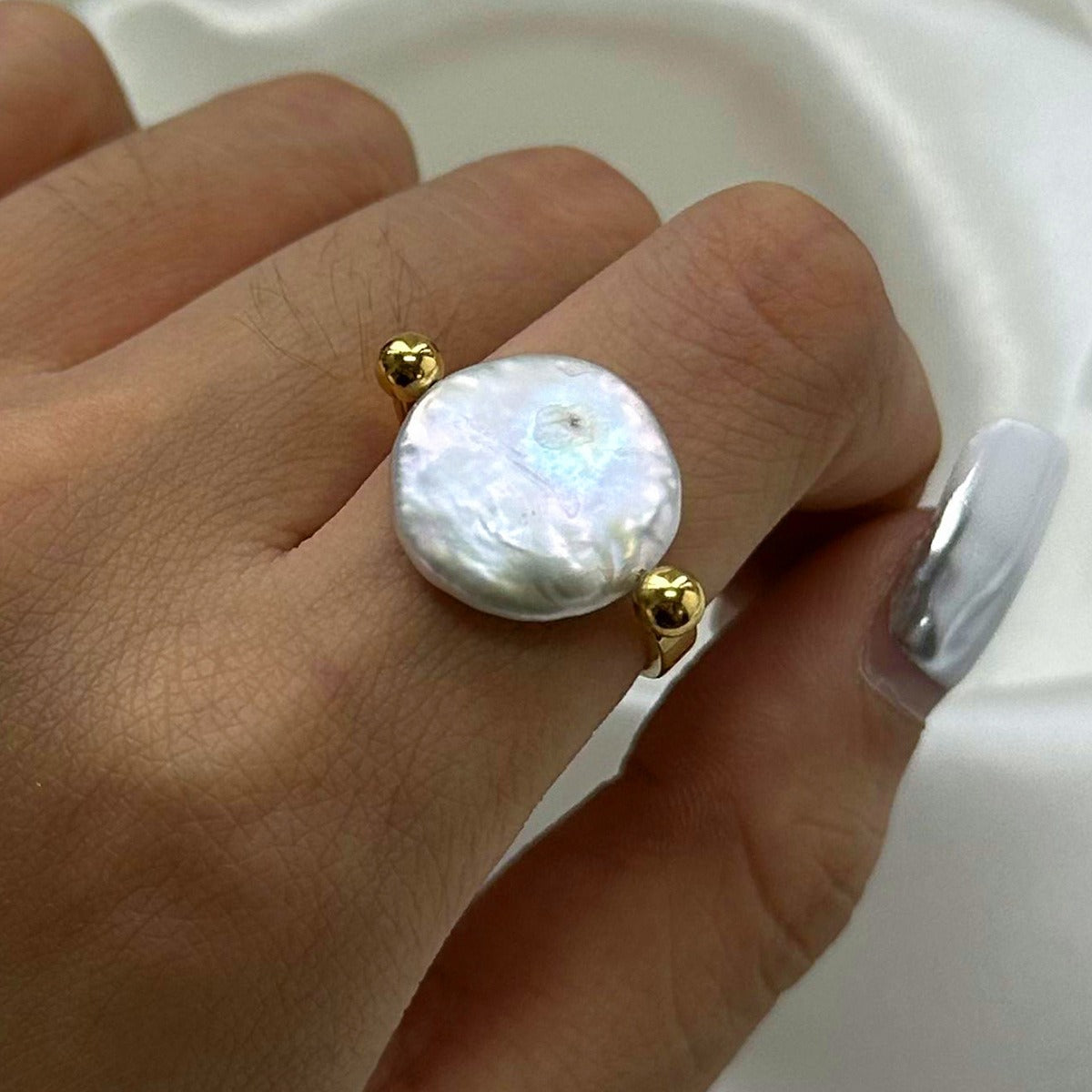 Sabby – Bague reversível em pérola barroca