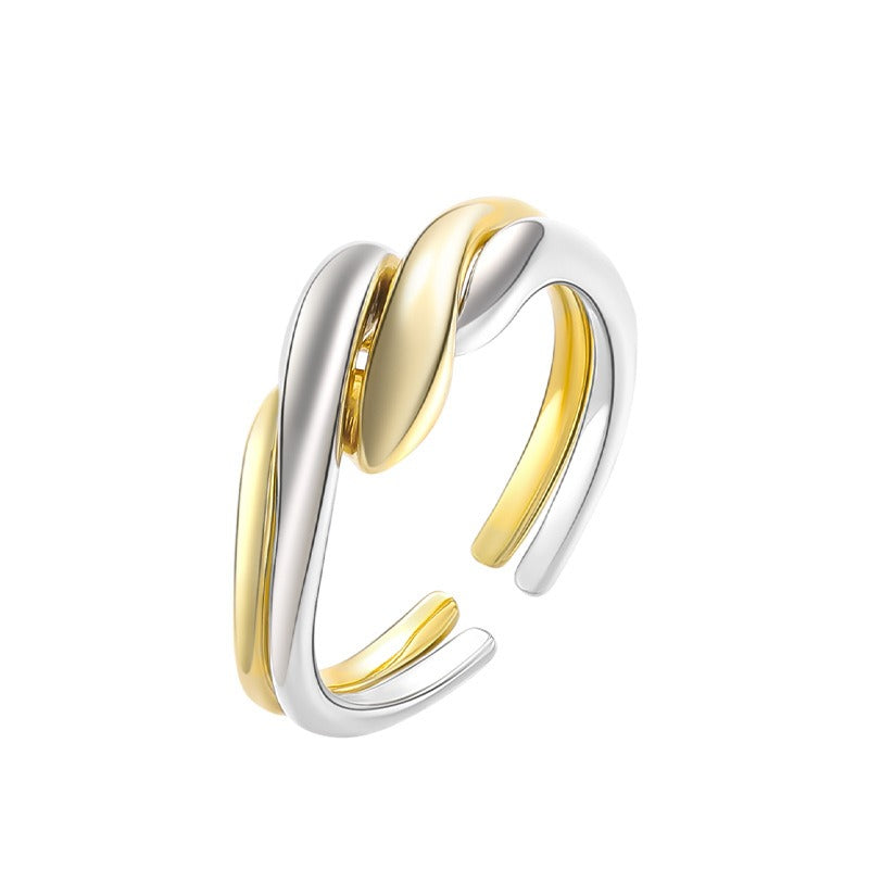 Elaine – Bague elegante com padrão de onda irregular