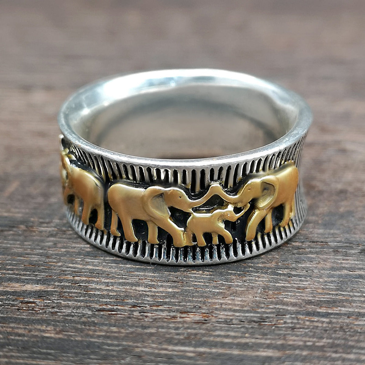 Eli – Bague elefante dourado vintage