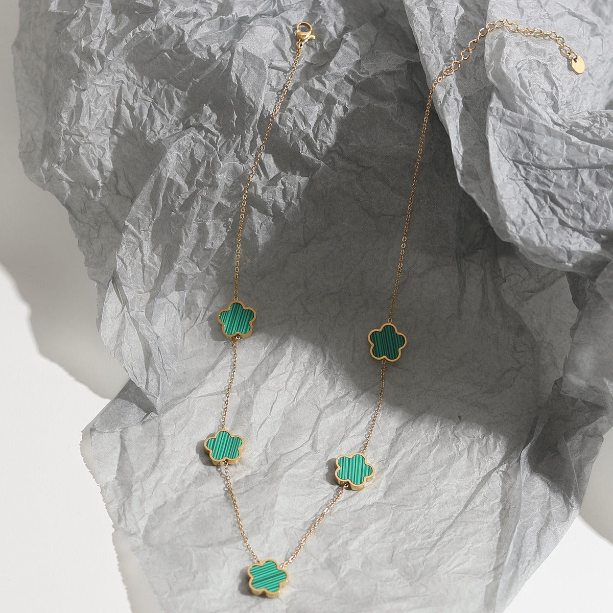 Elise – Conjunto de colar e bracelete Trevo elegante