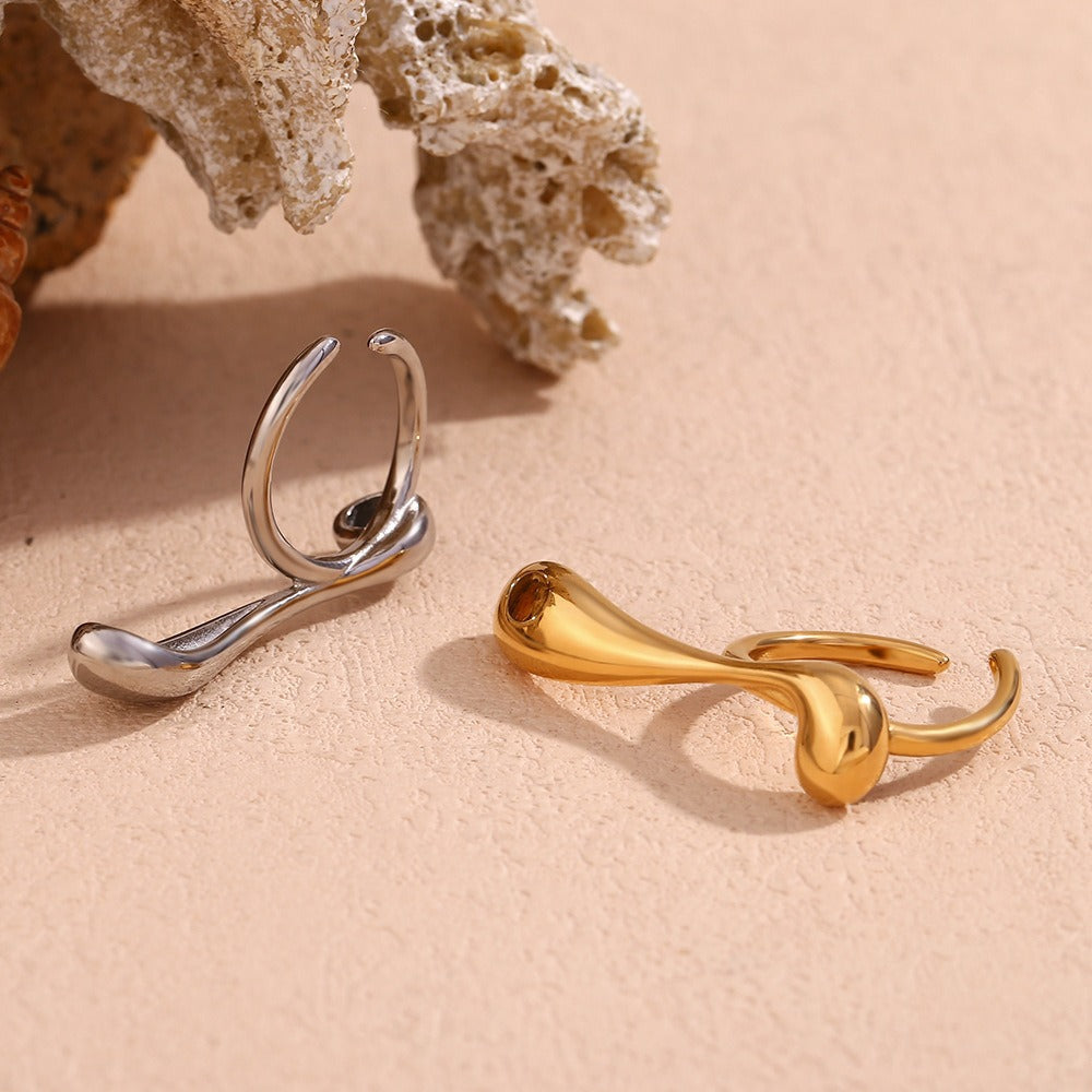 Holly – Bague Aberta de Gota d'Água Irregular