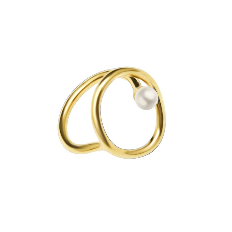 Rana – Bague em ouro com pérola de água doce oval