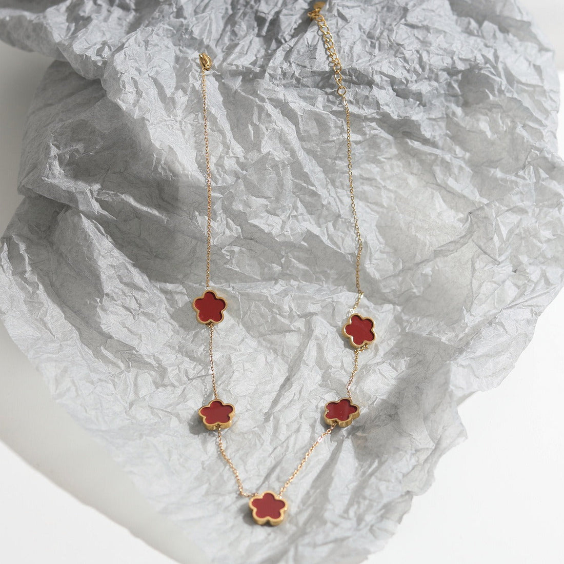 Elise – Conjunto de colar e bracelete Trevo elegante