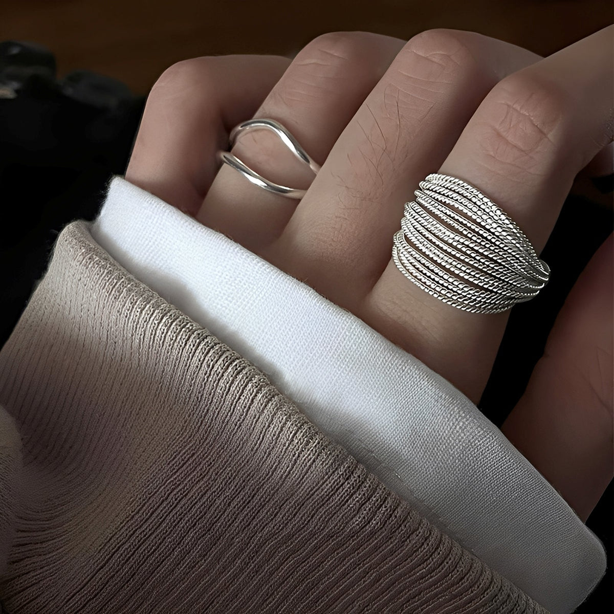Miley – Bague em prata superposta