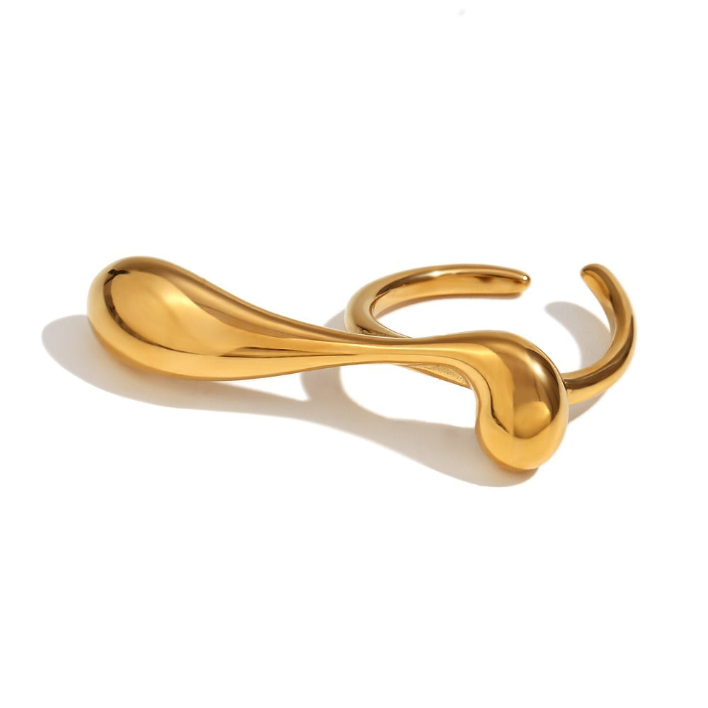 Holly – Bague Aberta de Gota d'Água Irregular