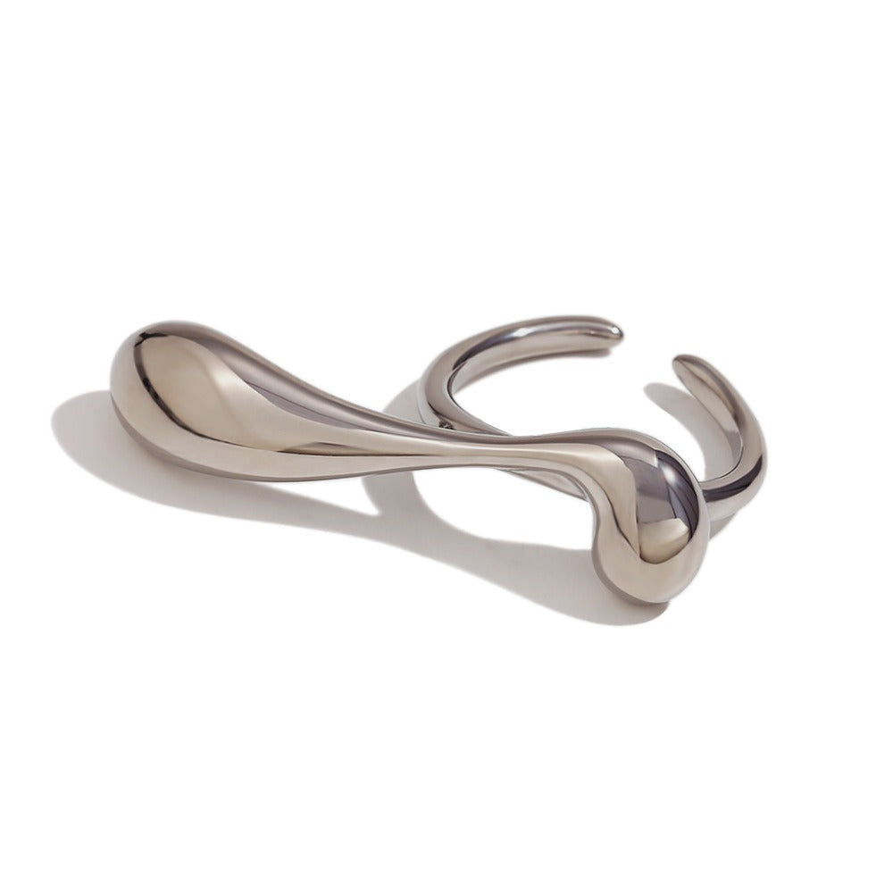 Holly – Bague Aberta de Gota d'Água Irregular