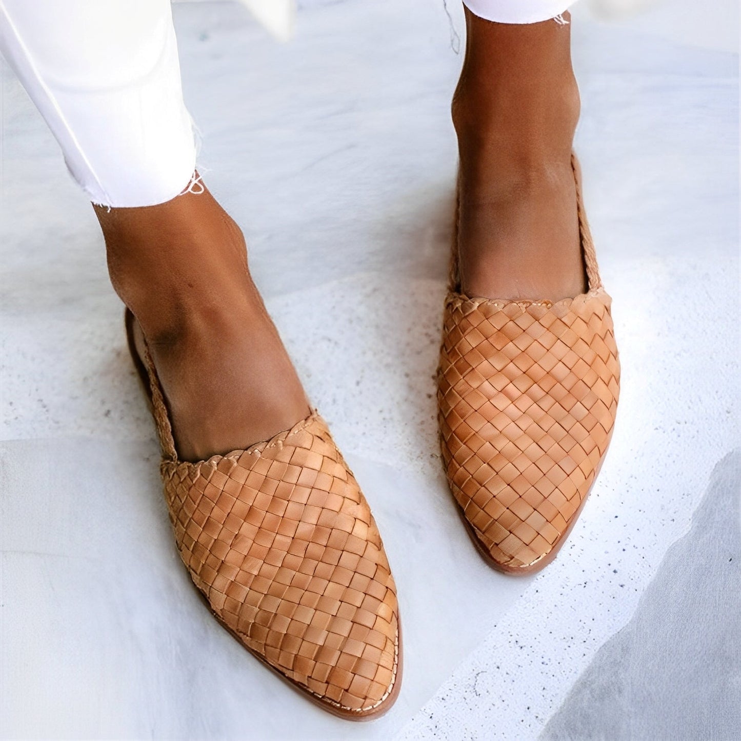 Fiona – Sapatos Rasos Slingback com Padrão
