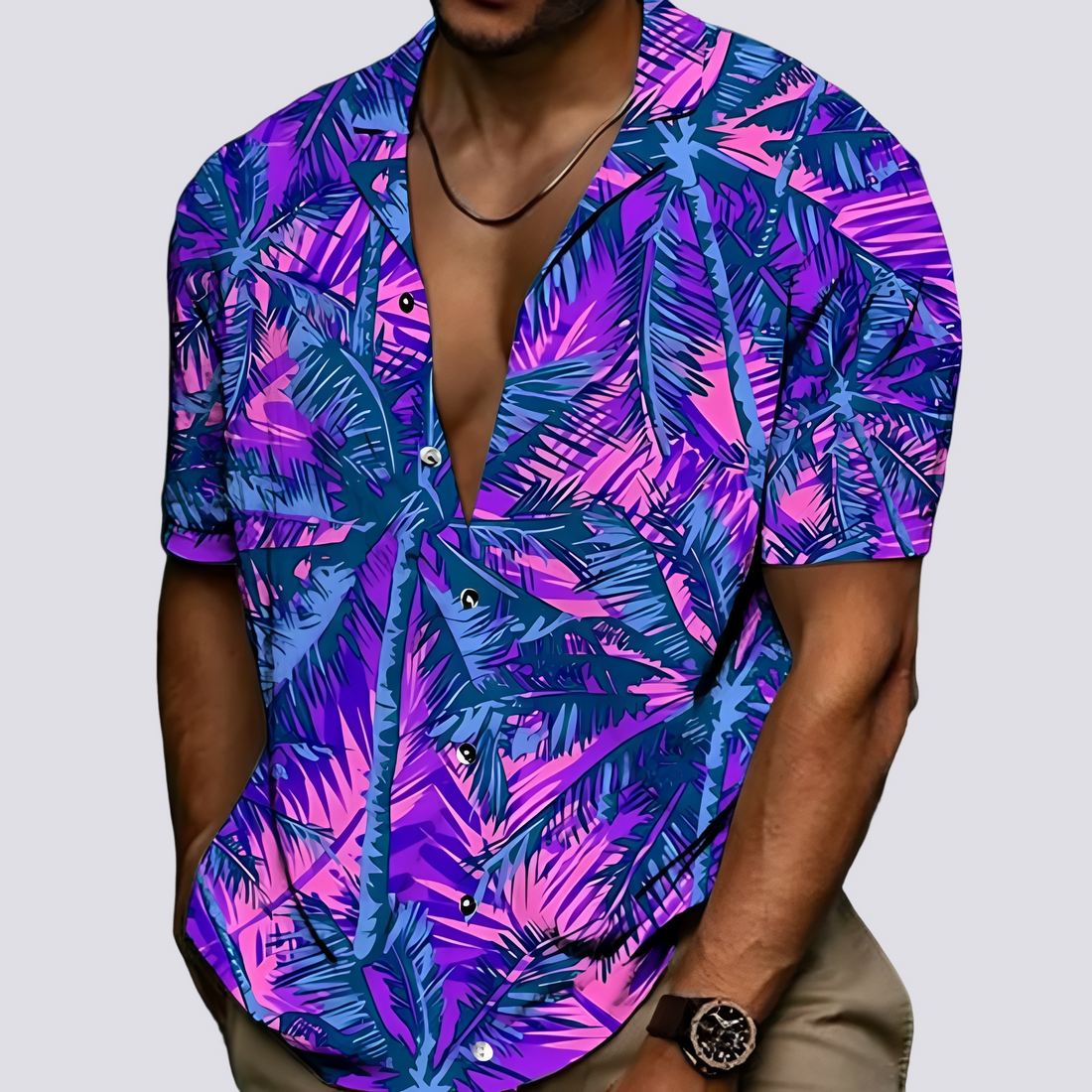 Philip - Camisa estilosa com estampa havaiana para homens