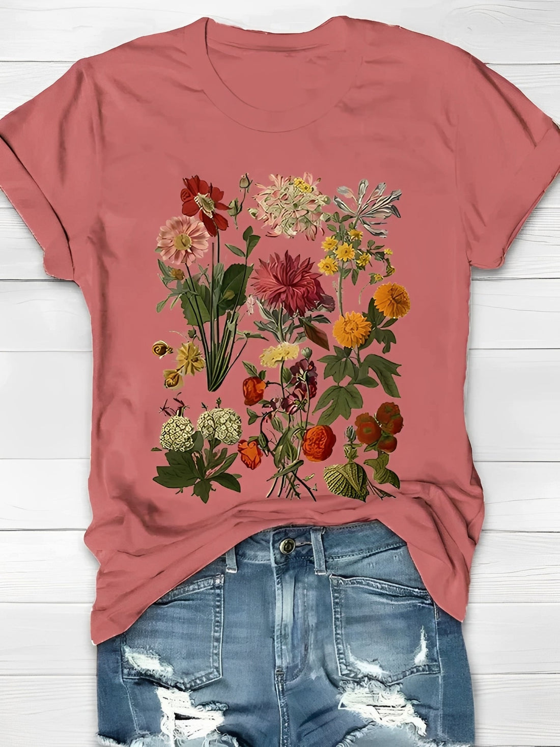 Annalise - Elegante camiseta com estampa floral para mulheres