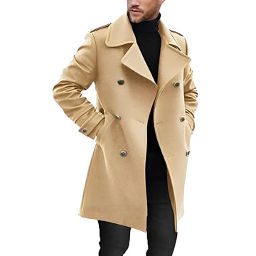 Stevie - Elegante casaco de lã duplo para homens