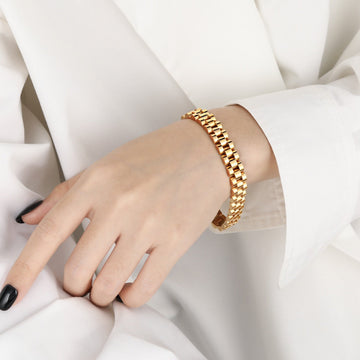 Bianca – Bracelete em corrente cubana estilo relógio