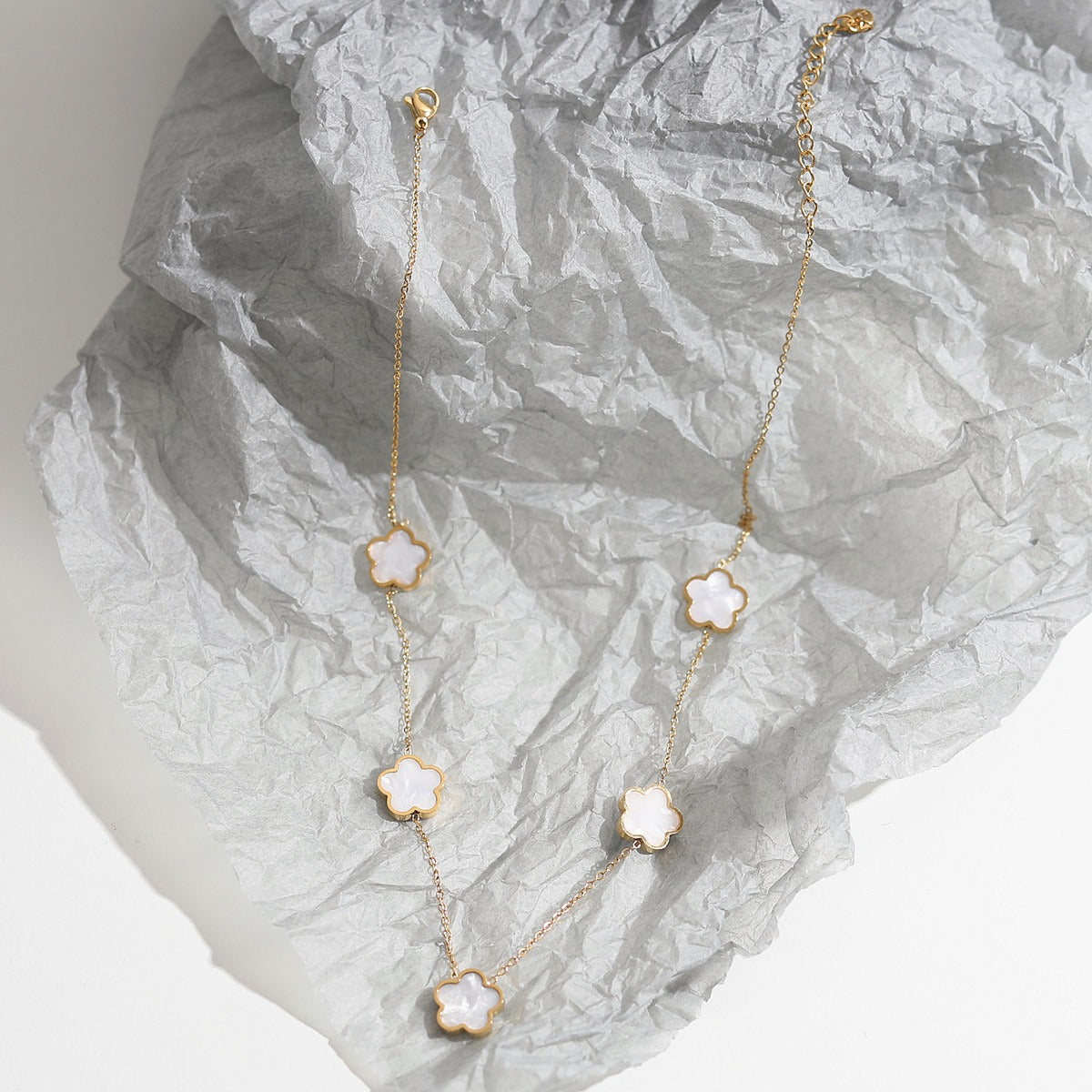 Elise – Conjunto de colar e bracelete Trevo elegante