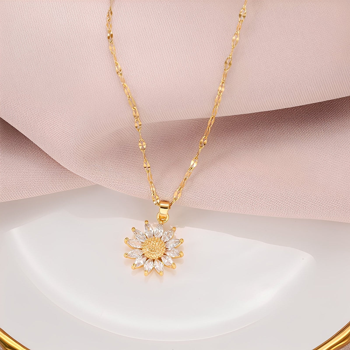 Manon – Colar girassol brilhante em ouro
