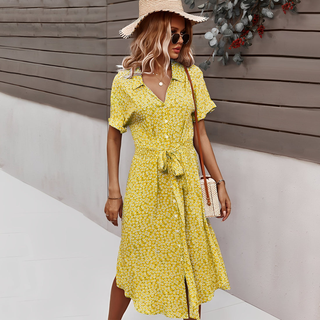 Lily – Vestido Midi Floral Elegante