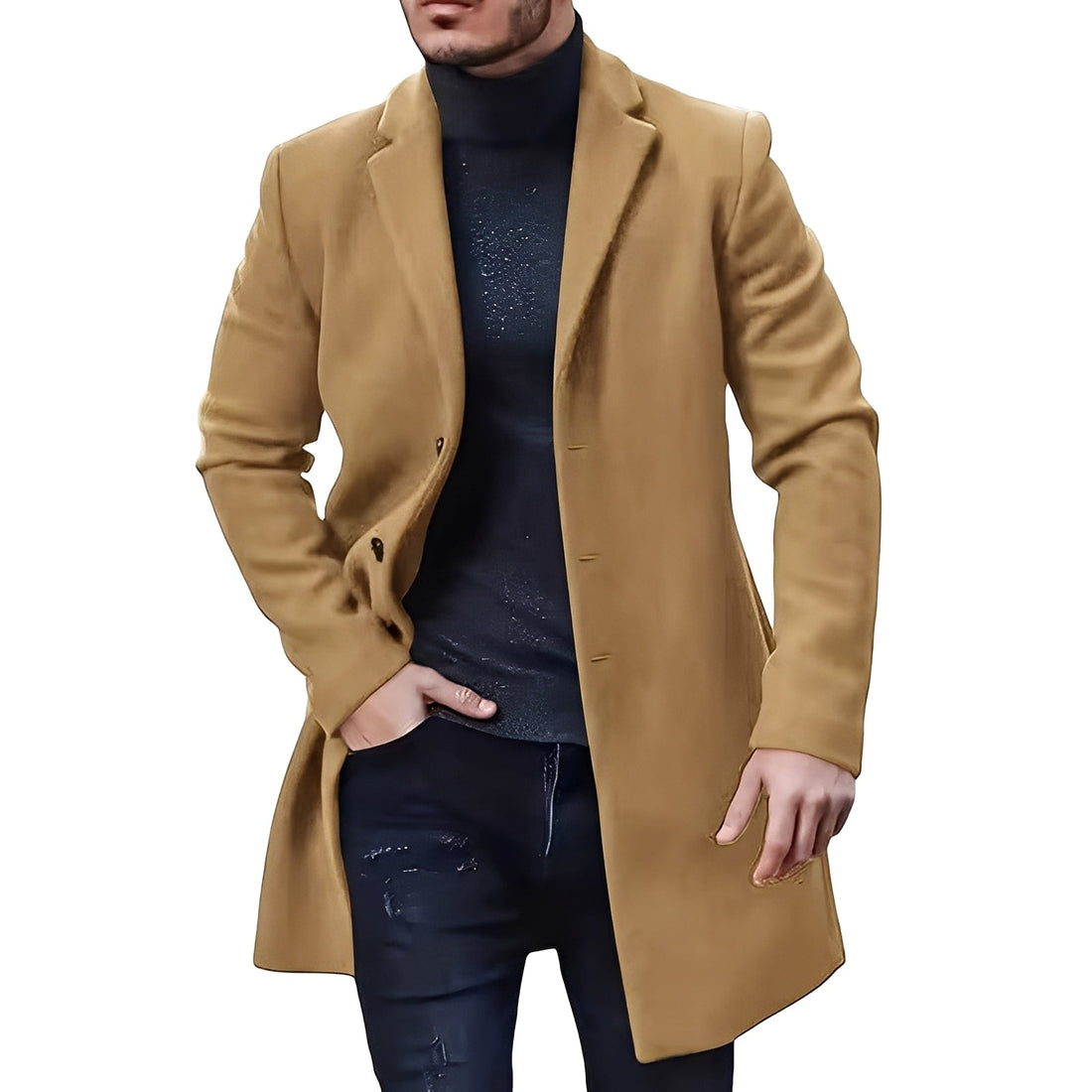 Denis - Elegante, jaqueta de tweed de comprimento médio para homens