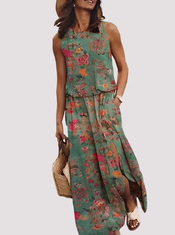 Halle - Elegante vestido longo sem mangas para mulheres