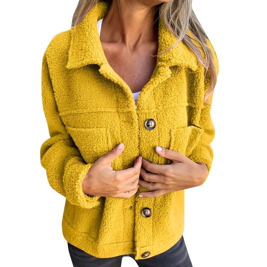 Sandra - Casual Sherpa Jacket with Turn-Down Collar for Women