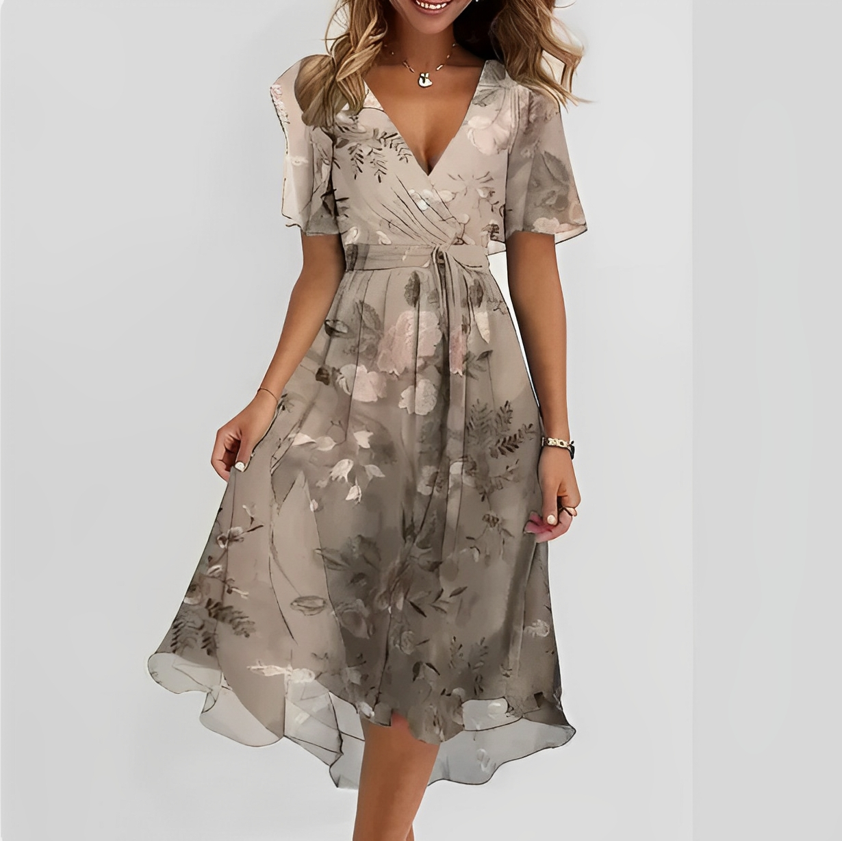 Lina – Vestido envelope com decote V