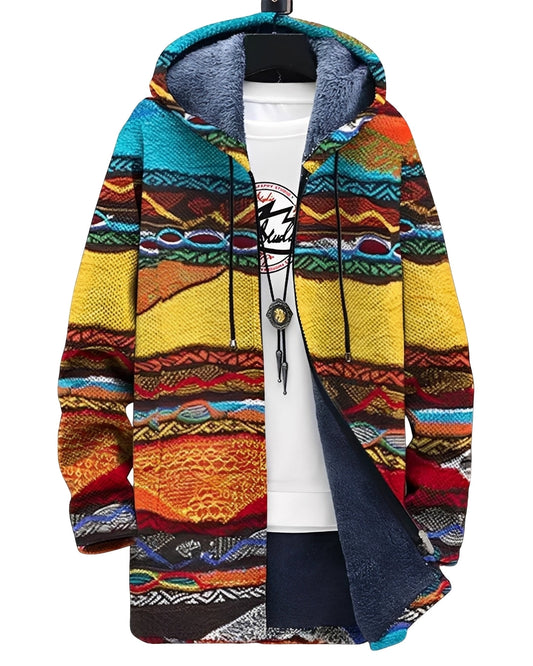 Braiden - Elegant Knitted Jacket with Artistic Print for Men