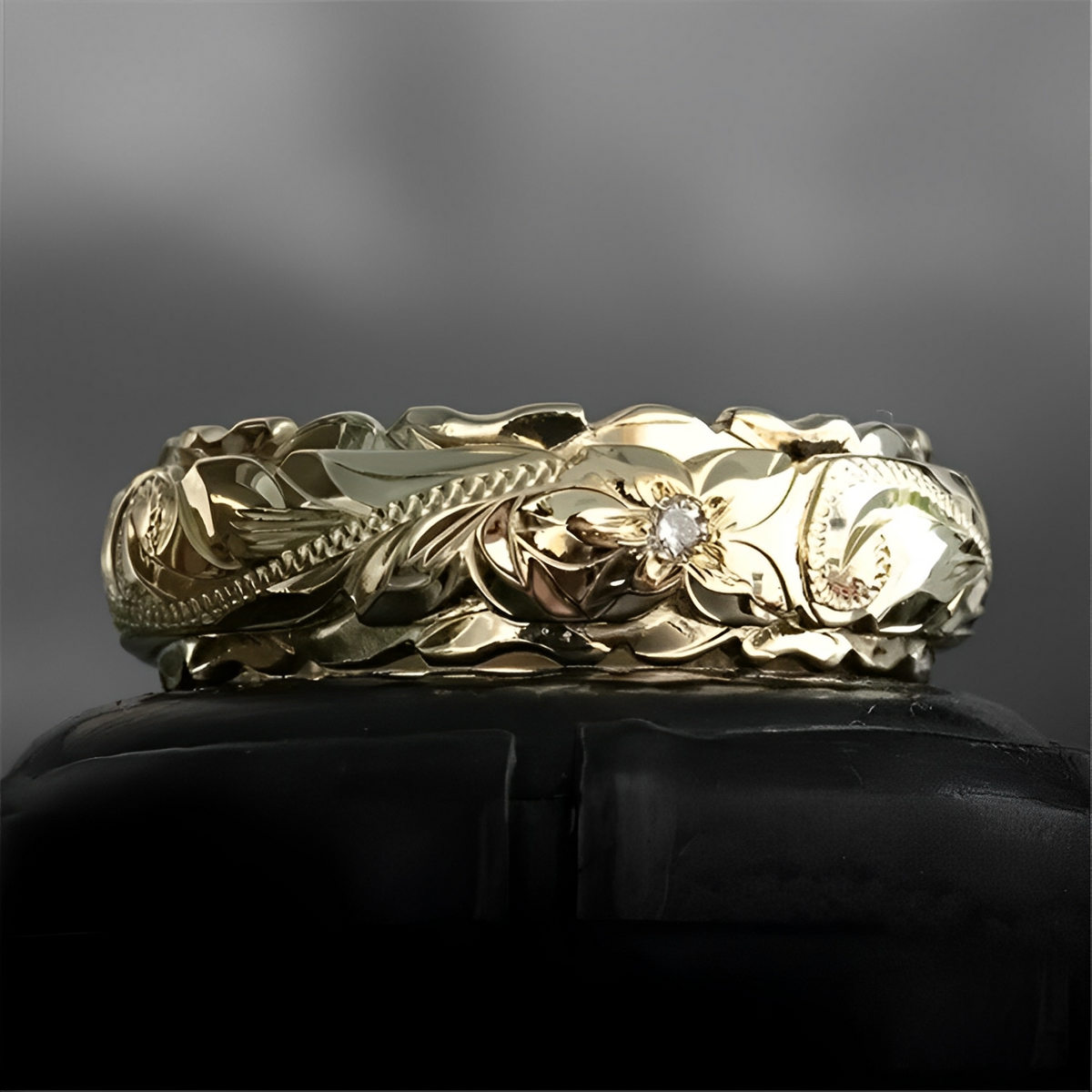 Floria – Bague de flor vintage dourada