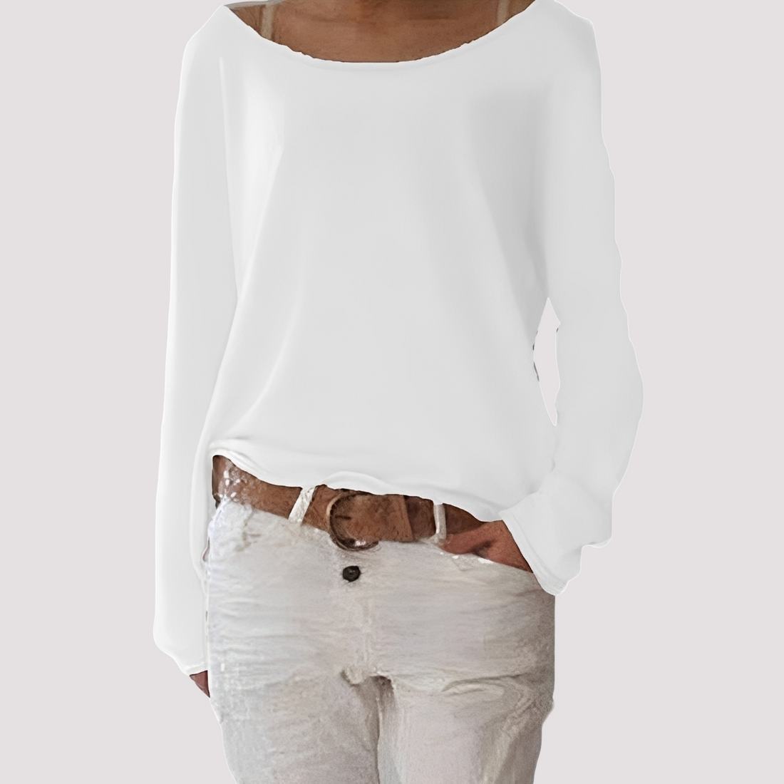 Joanna - Camiseta Casual de Manga Longa
