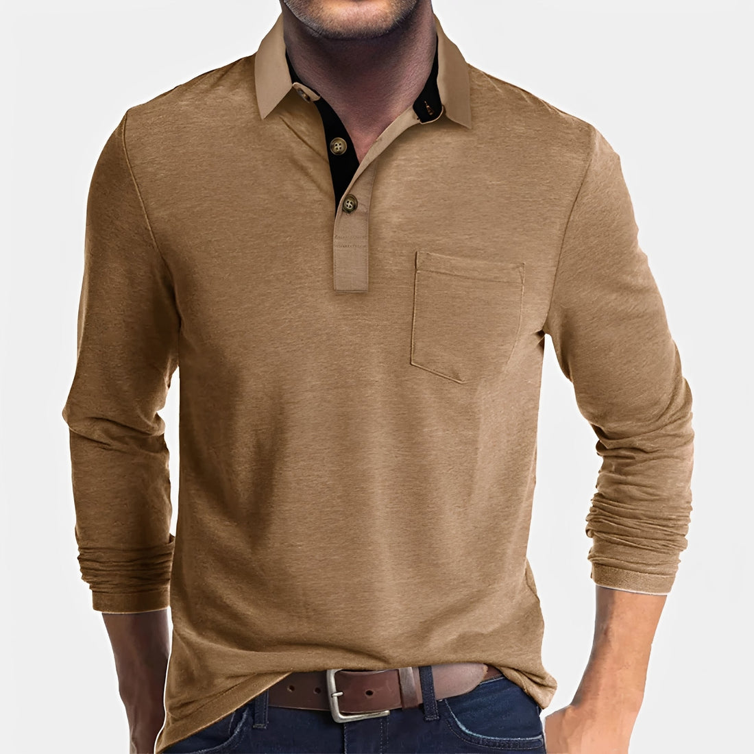 Hardy - Camisa Polo Casual de Manga Longa