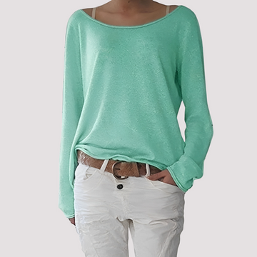 Joanna - Camiseta Casual de Manga Longa