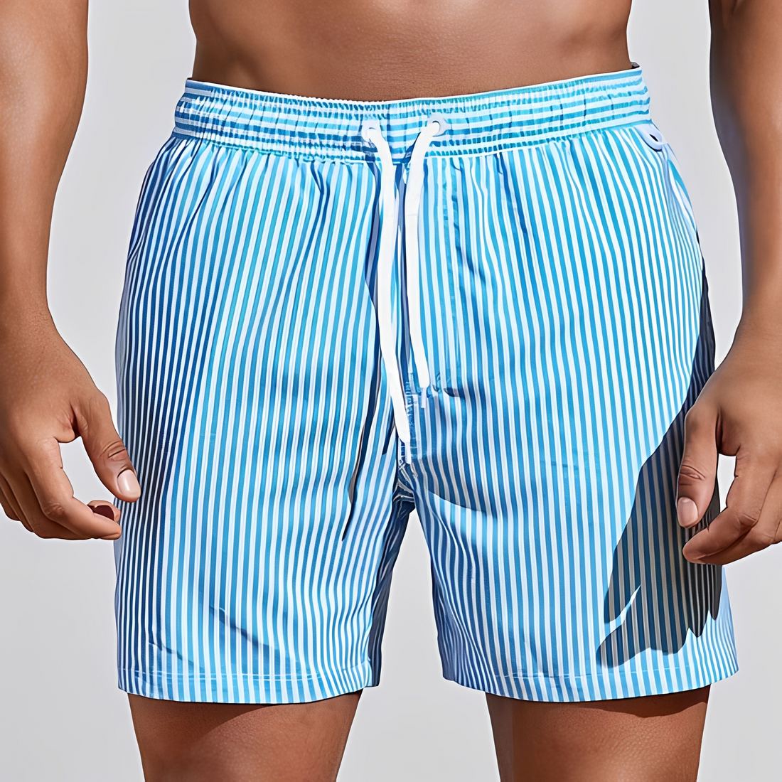 Jando - Short de verão com listras corte largo para homem