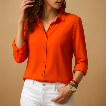 Akera - Blusa elegante de manga longa para mulheres