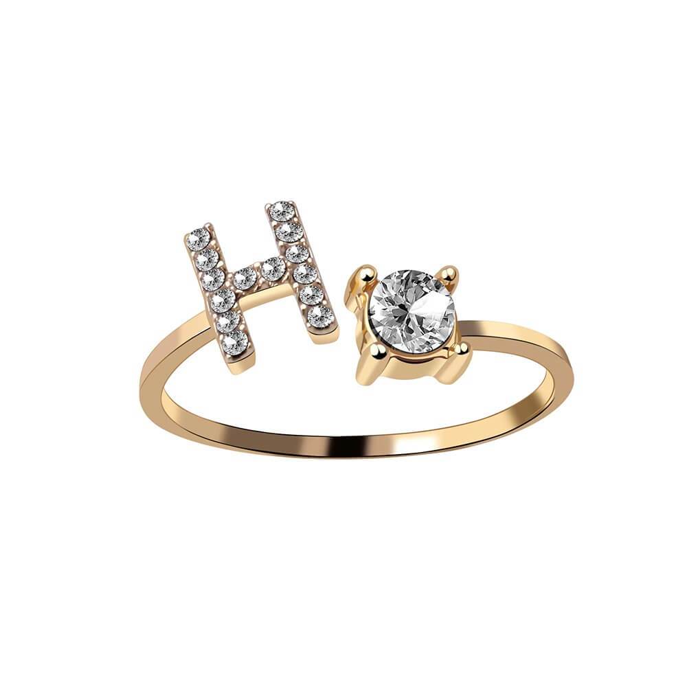 Nyla – Bague com inicial e detalhes brilhantes