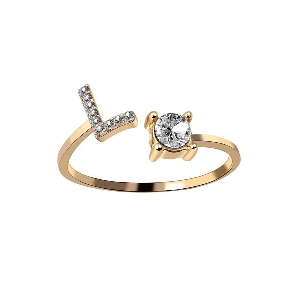 Nyla – Bague com inicial e detalhes brilhantes