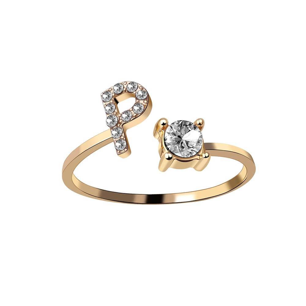 Nyla – Bague com inicial e detalhes brilhantes