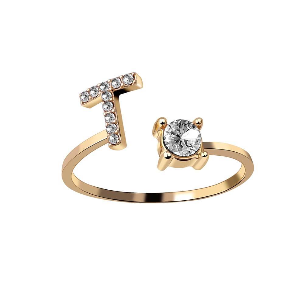 Nyla – Bague com inicial e detalhes brilhantes