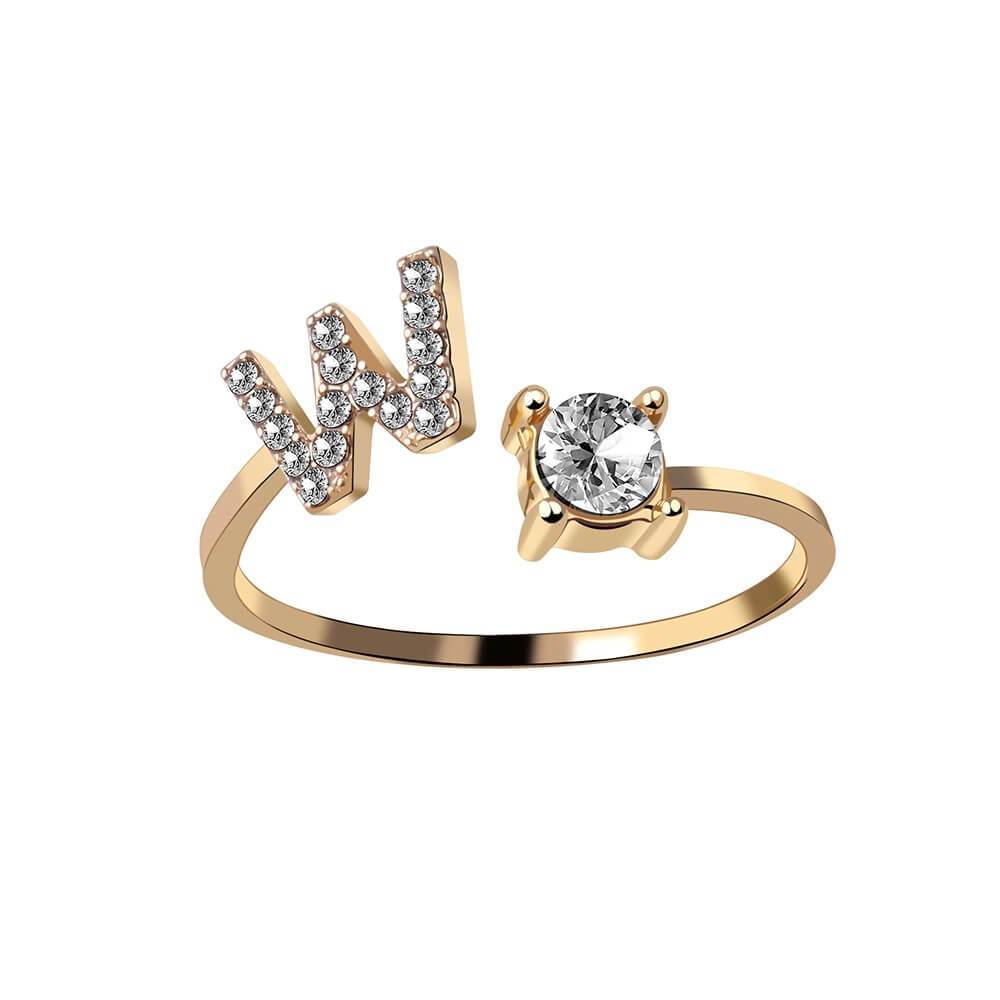 Nyla – Bague com inicial e detalhes brilhantes