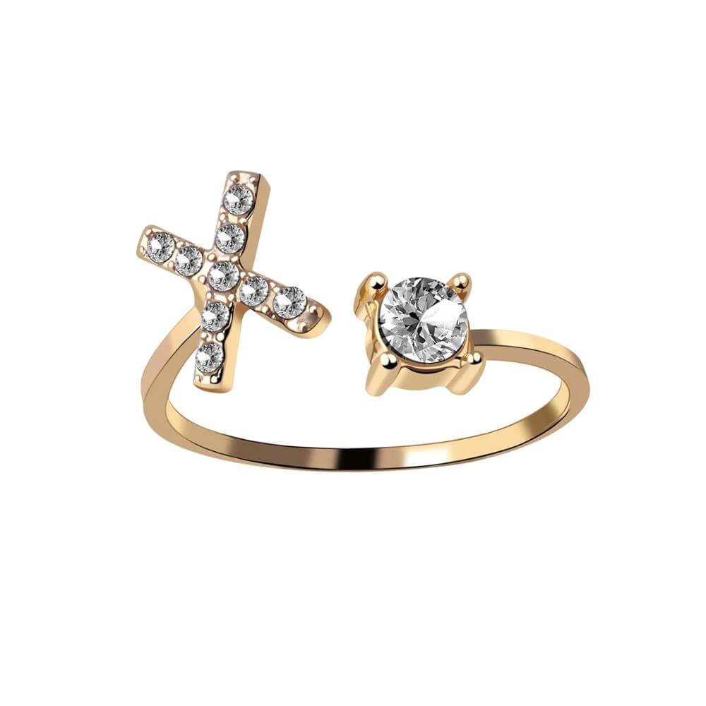 Nyla – Bague com inicial e detalhes brilhantes
