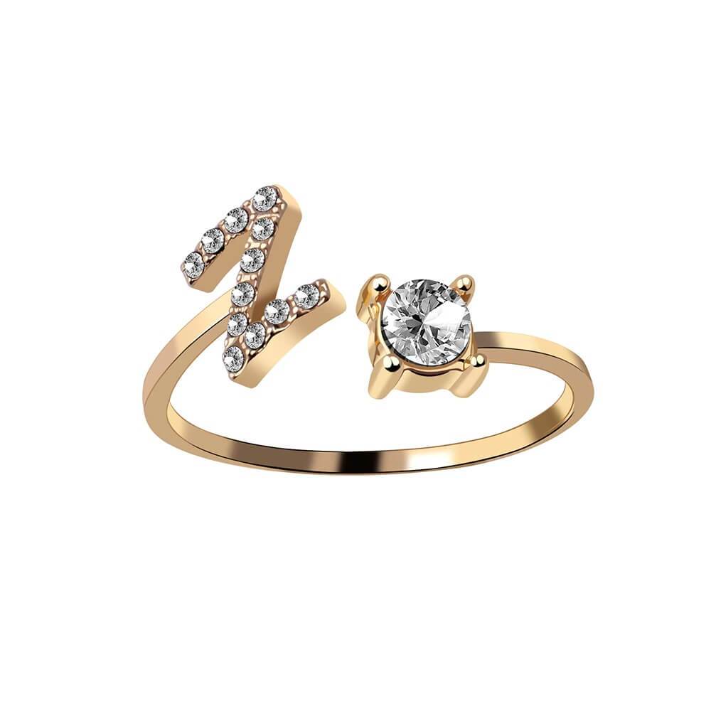 Nyla – Bague com inicial e detalhes brilhantes