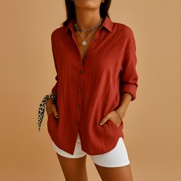 Aldina - Blusa casual de manga longa para mulheres
