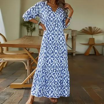 Zaynab - Vestido de verão elegante com decote em V para mulheres