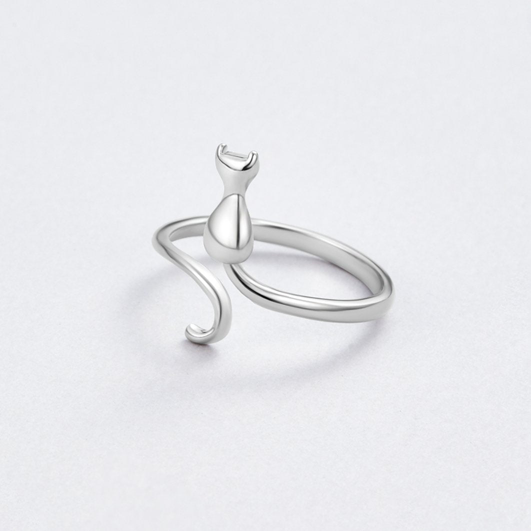 Mindy – Bague chat em prata mística
