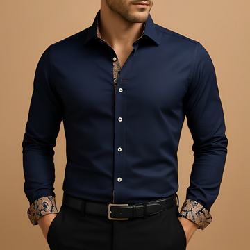 Arnolde - Camisa clássica e robusta de manga comprida