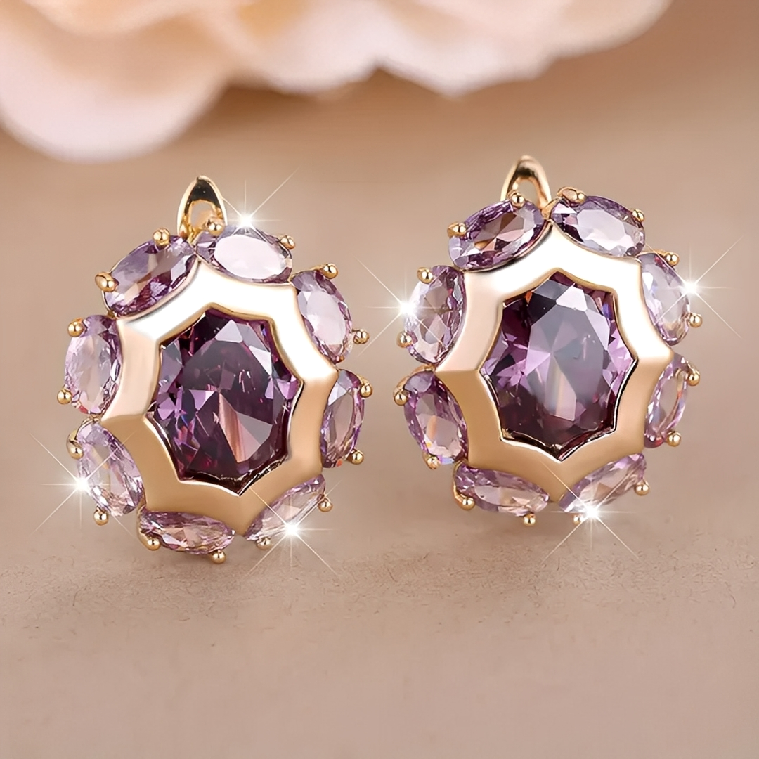 Saphira – Brincos violetas elegantes