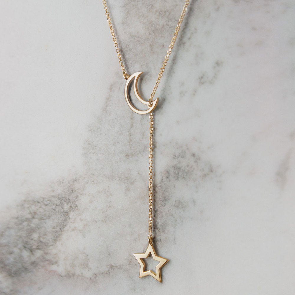 Lua e estrela - Colar estilo Lariat