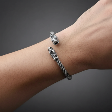 Ragnar – Bracelete viking com visual antigo de prata para homens