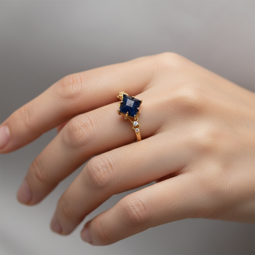 Nerisa – Bague em obsidiana noite preta